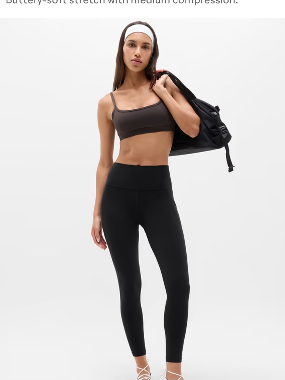 Athleta -Salutation Stash Tight Leggings -Black- Side Pockets